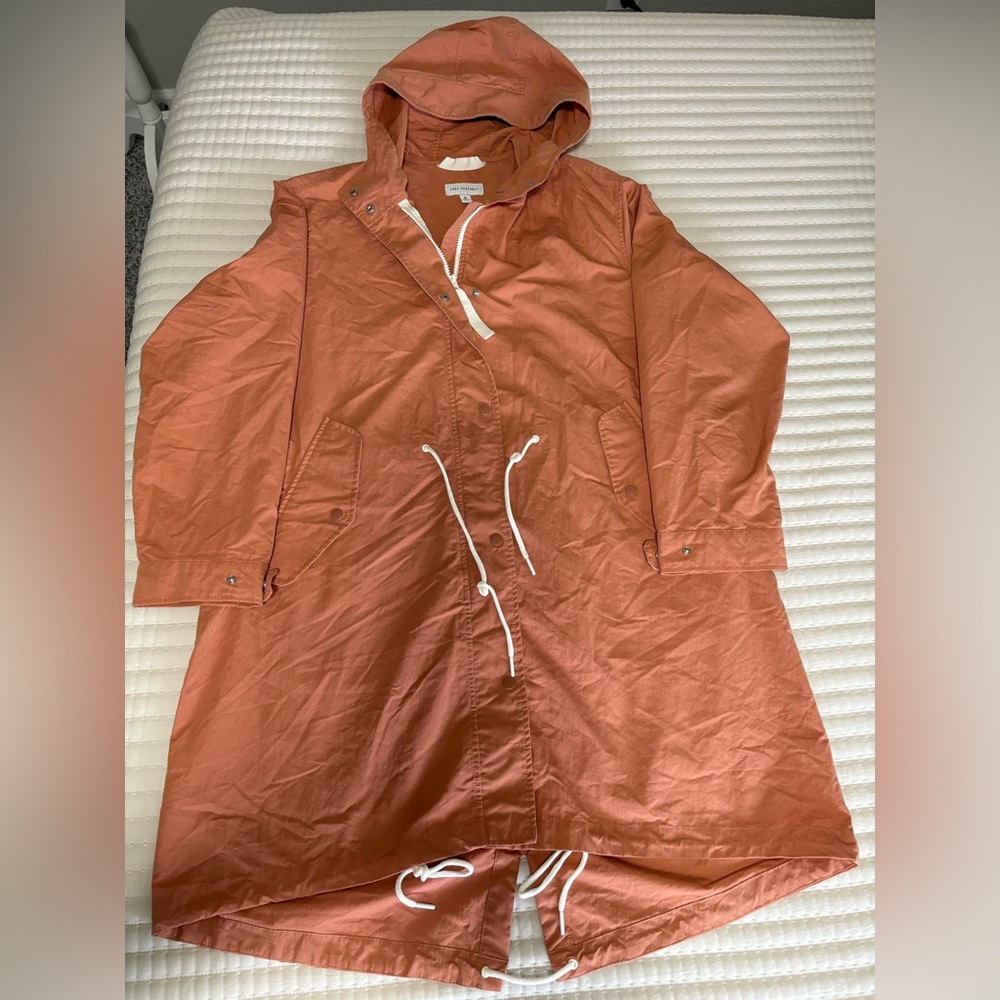 Women's Terracotta Hooded Trench Coat